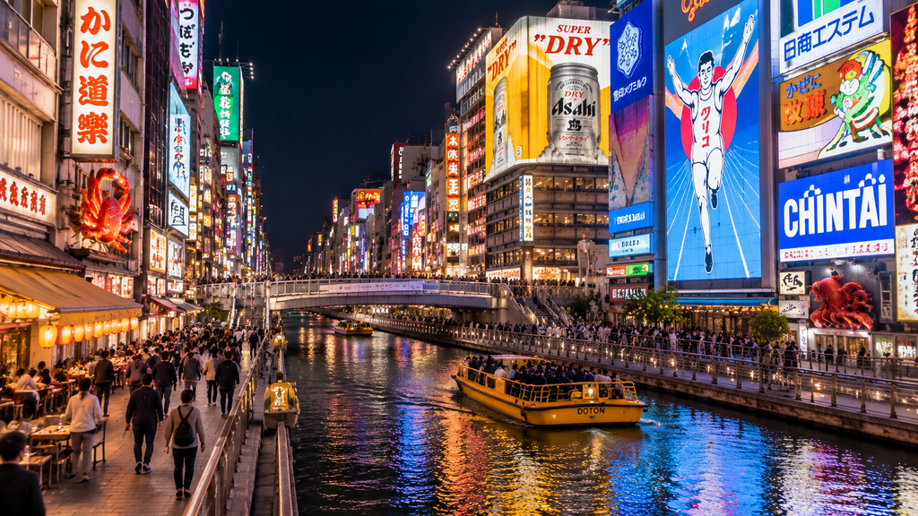 Dotonbori and Namba at night in Osaka