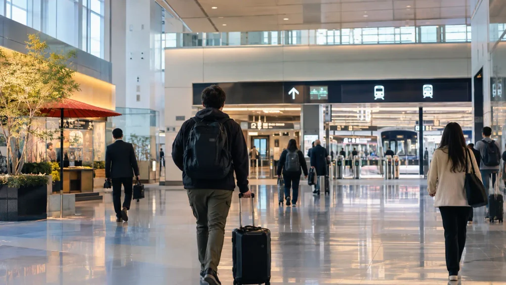 International traveler arriving at Haneda Airport Tokyo