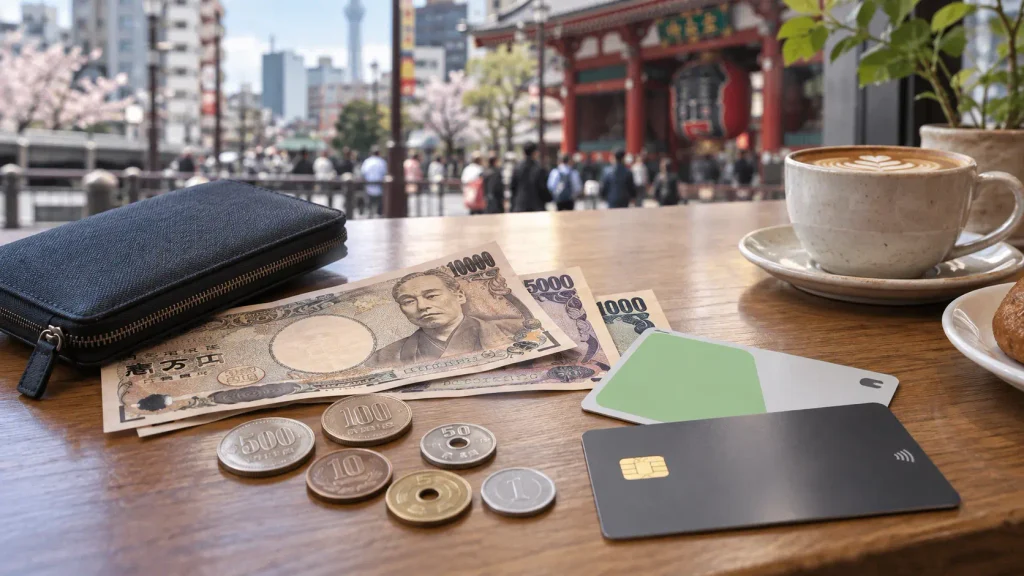 Japanese yen, transit card and travel payment methods