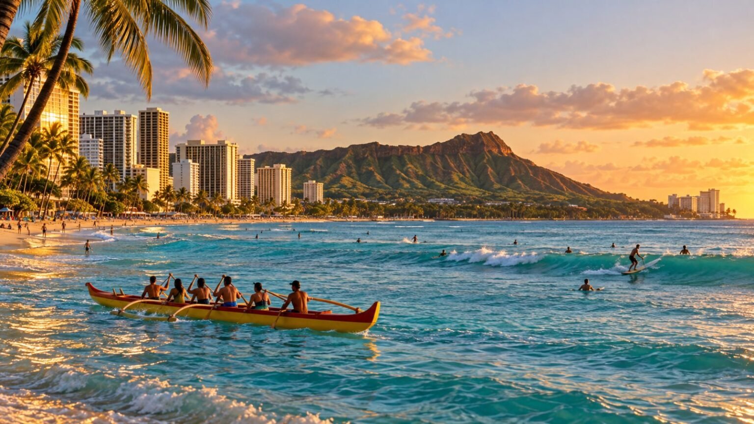 25 Best Things to Do in Oahu for First-Time Visitors (2026 Guide) Things to do in Oahu: Waikiki Beach and Diamond Head at sunset